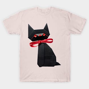 Origami Cute Black Cat Art of Paper Folding Passion Gift T-Shirt